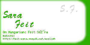 sara feit business card